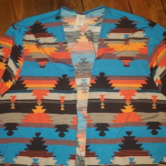 Aztec Print Cardigan Top Long Sleeve - Picture 4 of 12